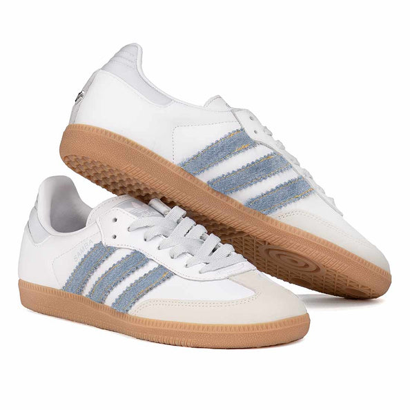 Adidas Samba in denim jeans blu