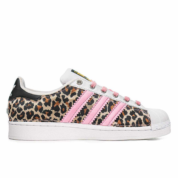 Superstar leopardate con bande rosa 