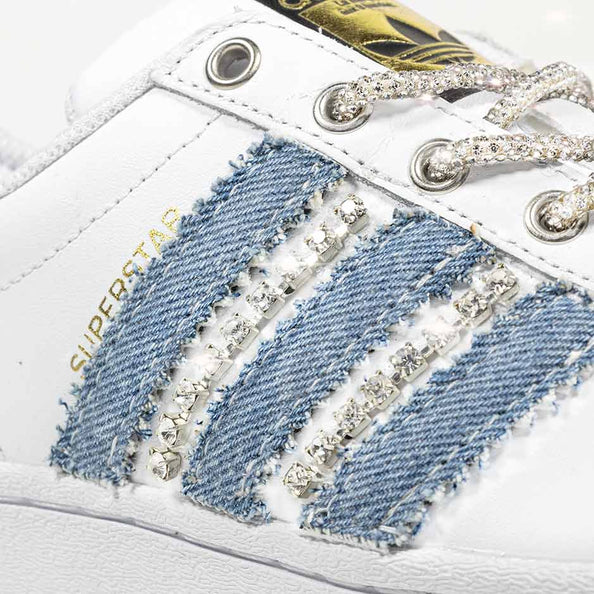 Adidas superstar denim e brillantinii Swarovski 
