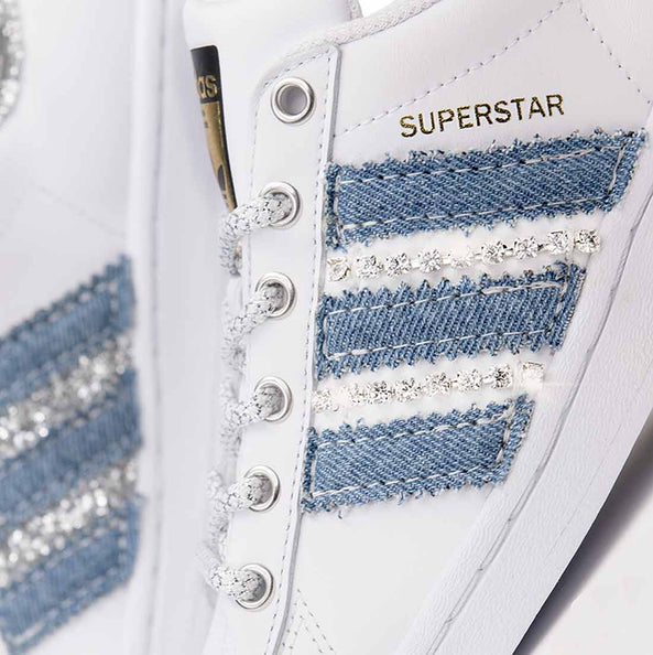 Adidas superstar denim e brillantinii Swarovski 