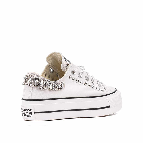 all star basse bianche con gemme