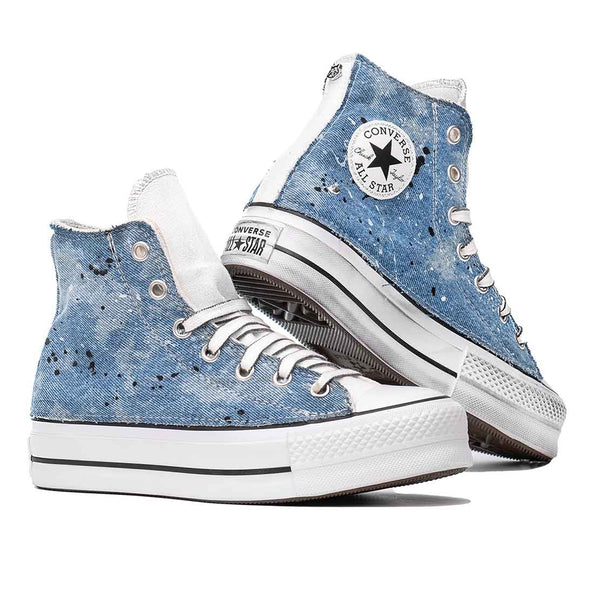 Scarpe da ginnastica converse in jeans denim con dripping
