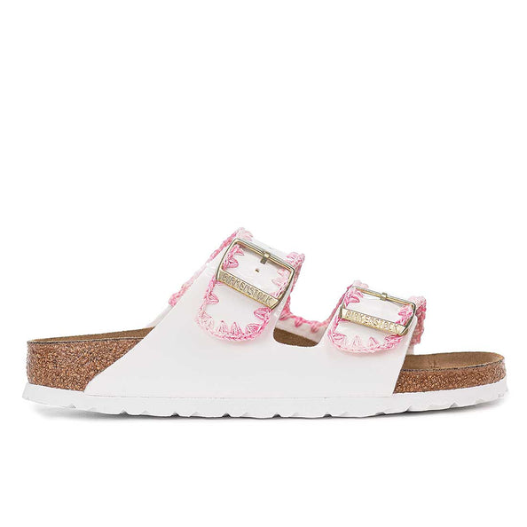 Arizona Bianche ricamate a mano con filo color rosa