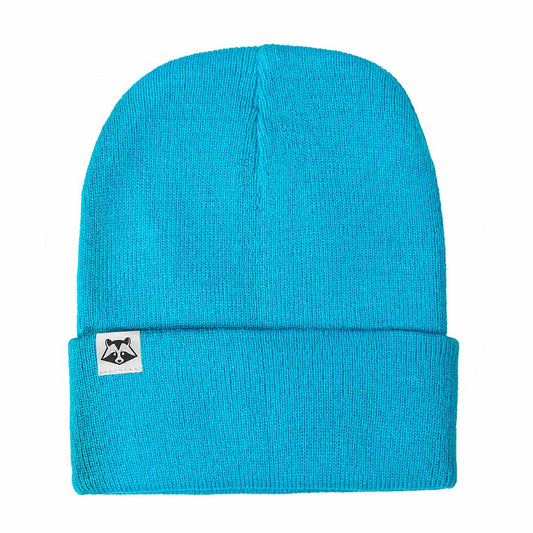 berretto azzurro con logo piccolo risvoltato