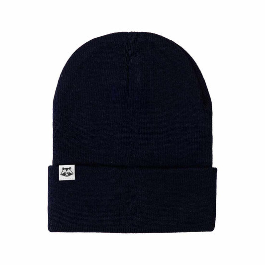 cuffietta lana blu notte con logo