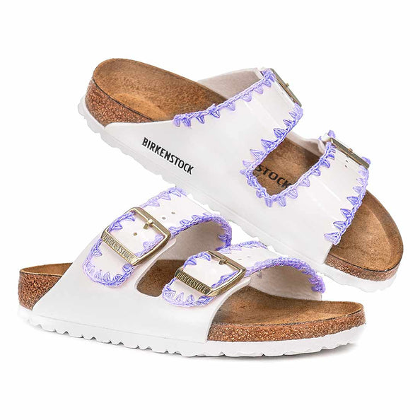 Birkenstock banhe con ricamo lilla