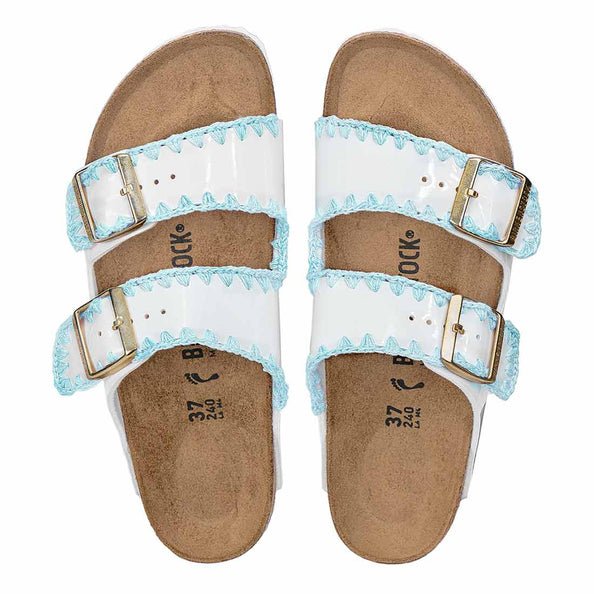 Sandali Arizona Bianchi crochet azzurro