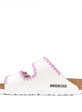 Sandali Birkenstock Bianche Crochet con filo Rosa