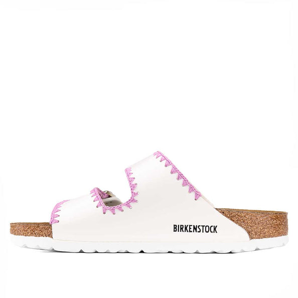 Sandali Birkenstock Bianche Crochet con filo Rosa