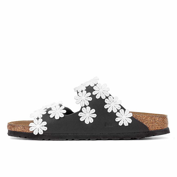 Birkenstock Arizona con Fiori Bianchi ricamati a mano