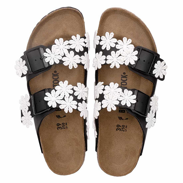 Birkenstock Arizona con fiori bianchi