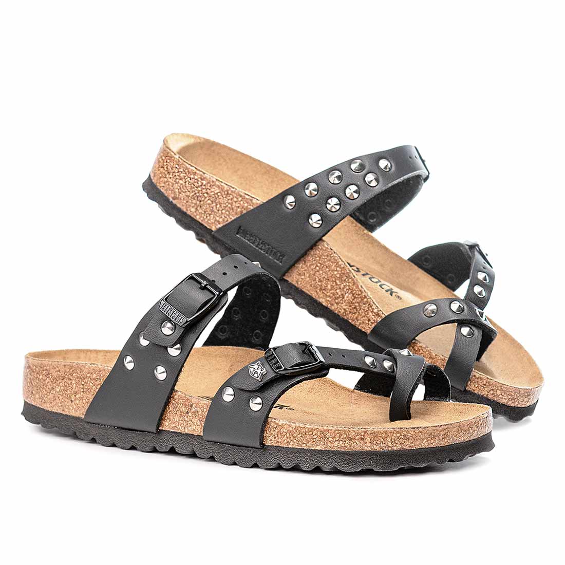 Birkenstock Mayari nere con borchie argento