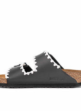Birkenstock uncinetto nere filo cotone bianco