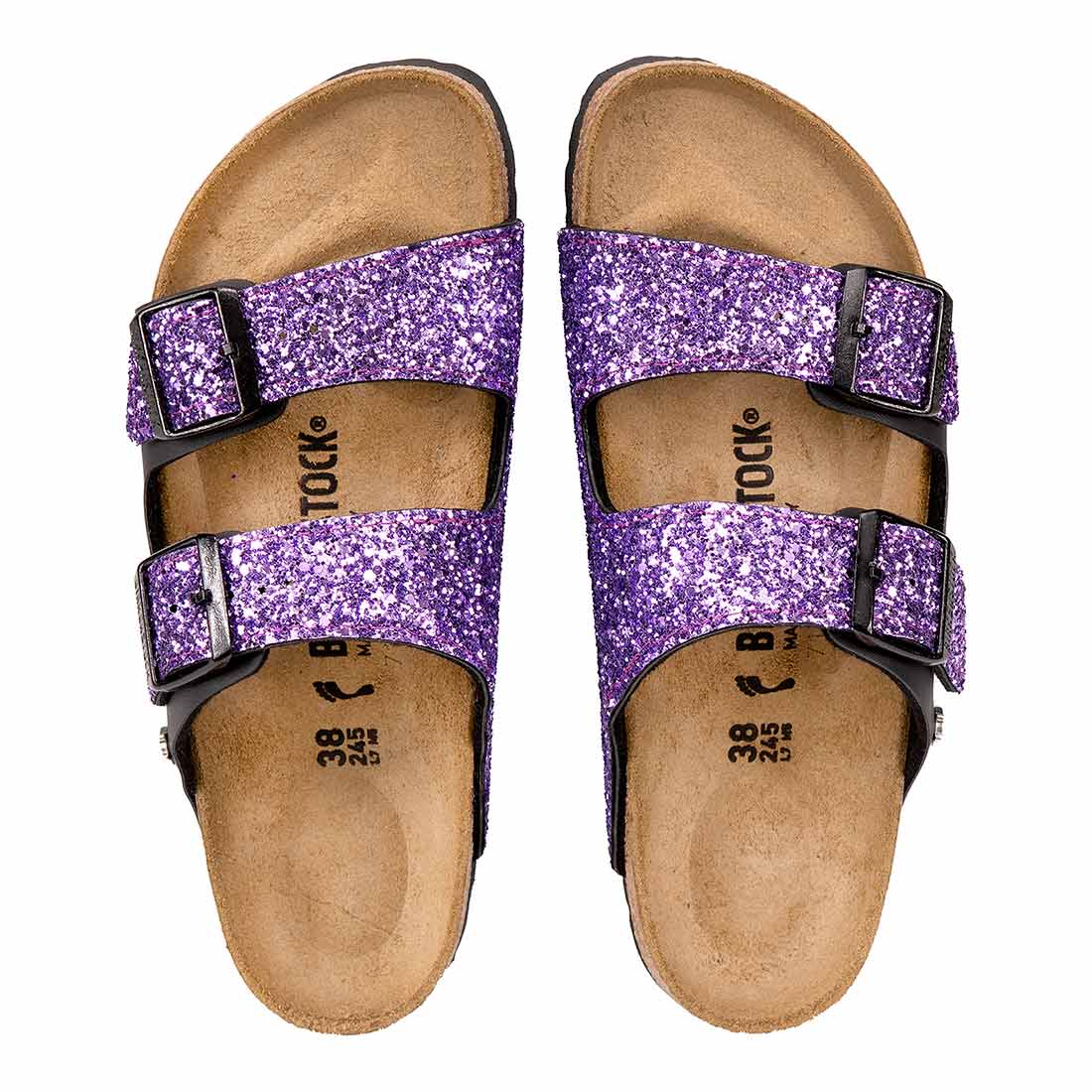 Birkenstock arizona con glitter viola