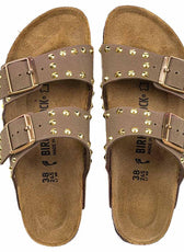 Personalizzazione Birkenstock Arizona con Borchie Oro - Marrone Mocca - Outlet