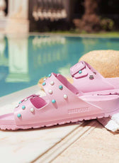 Birkenstock eva rosa con cabochon bianchi e azzurri
