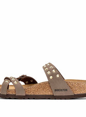 Birkenstock mayari marroni mocca con borchiette oro