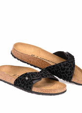 Birkenstock animalier leopardato nero su nero