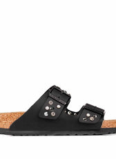 Birkestock arizona nere con diamanti perle e borchiette argento