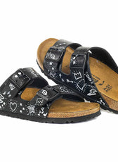 Personalizzazione Ciabatte Birkenstock Arizona Dipinte a mano - Nere - Outlet