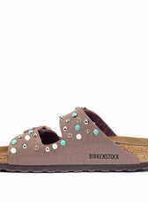 Birkenstock con cabochon perle strass e borchie argento