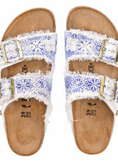 Personalizzazione Birkenstock Arizona Bianche Blu stile Capri - Outlet