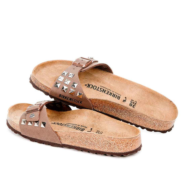 Ciabatte Birkenstock Marroni borchiate
