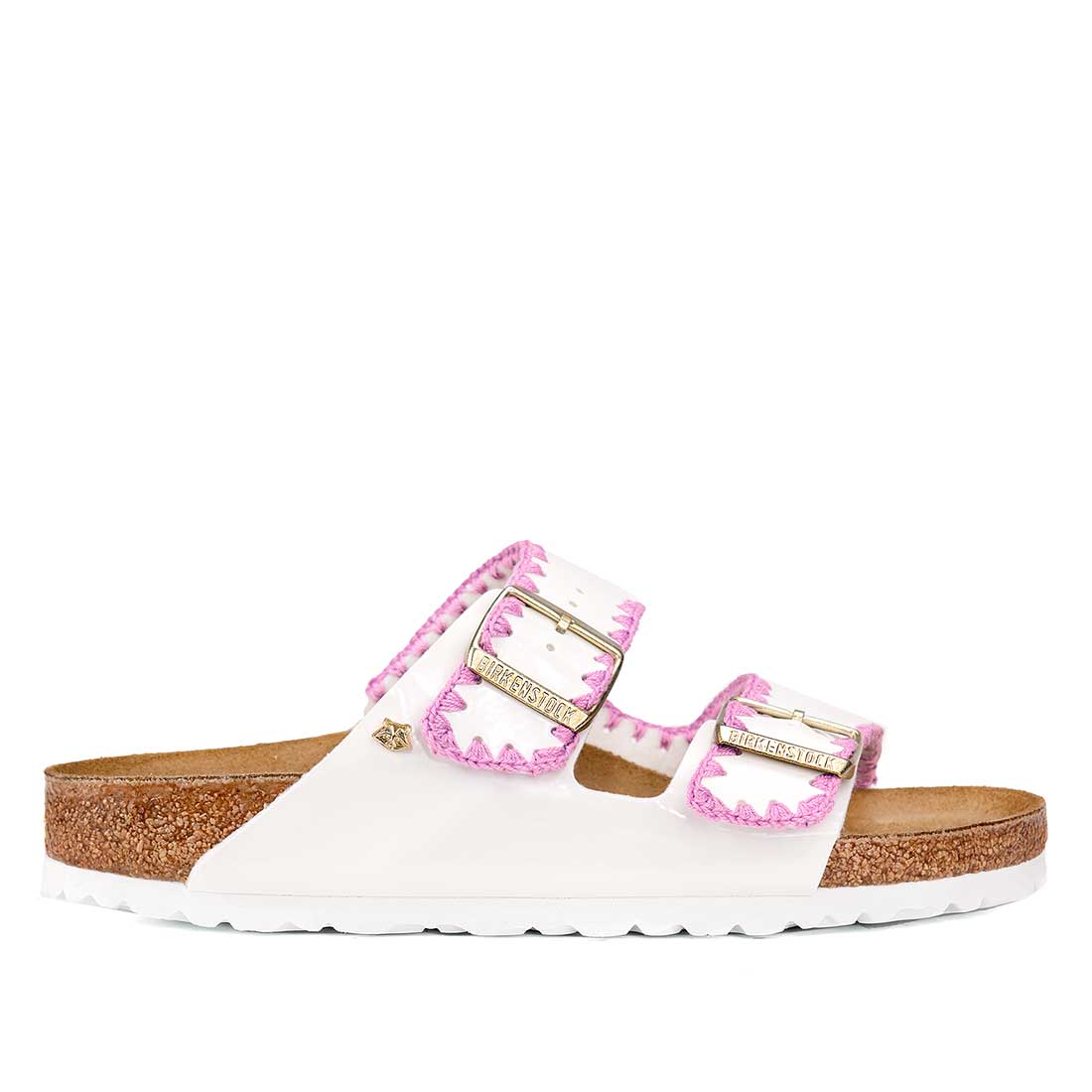 Birkenstock Arizona all'uncinetto fatte mano con filo Fucsia