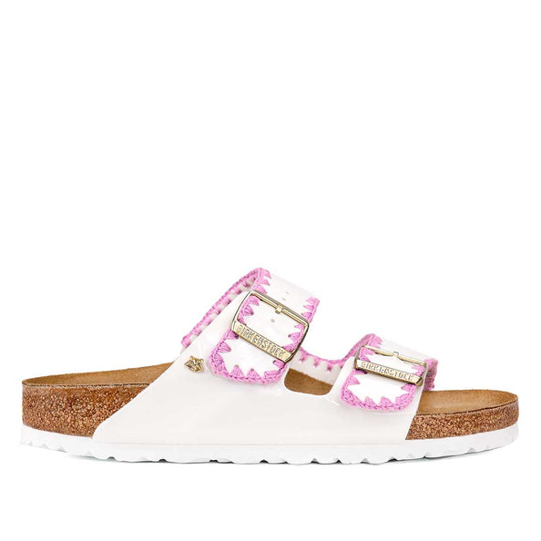 Birkenstock Arizona all'uncinetto fatte mano con filo Fucsia