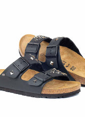 Personalizzazione Ciabatte Birkenstock Arizona con Borchie a piramide - Nere - Outlet