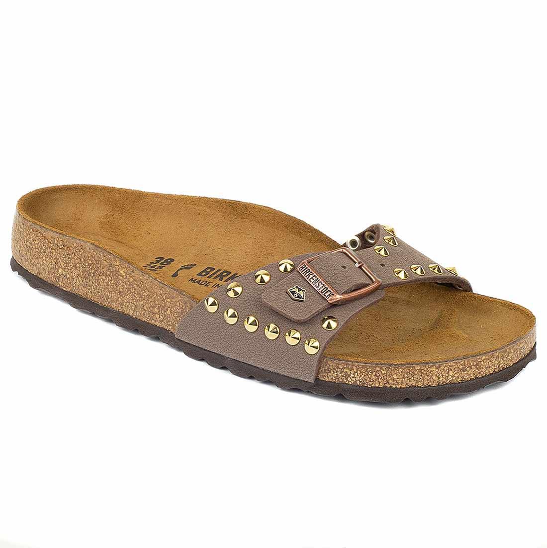 Personalizzazione Birkenstock Madrid Marrone con Borchie Oro - Outlet