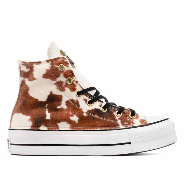 converse all star platform muccata con pelo e lacci neri
