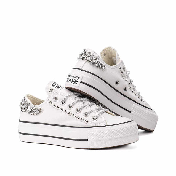 all star converse con suola platform svarowski e gemme