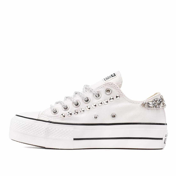 all star bianche con gioielli