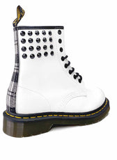 Dr martens bianche e nere con tartan scozzese