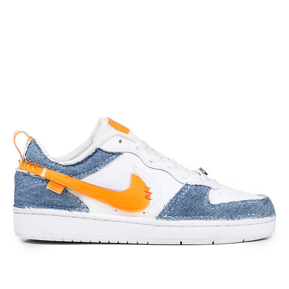 Nike court vision in jeans e swoosh in vinile arancione 