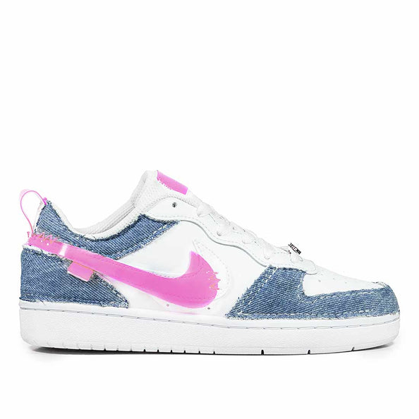 Nike court vision in jeans e swoosh in vinile rosa