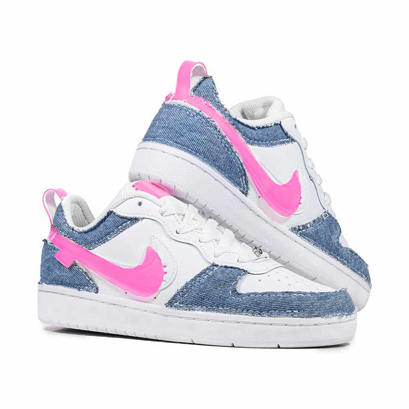 Scarpe da ginnastica nike in jeans e vinile fucsia