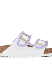 Sandali Birkenstock Bianche Crochet con filo Lilla