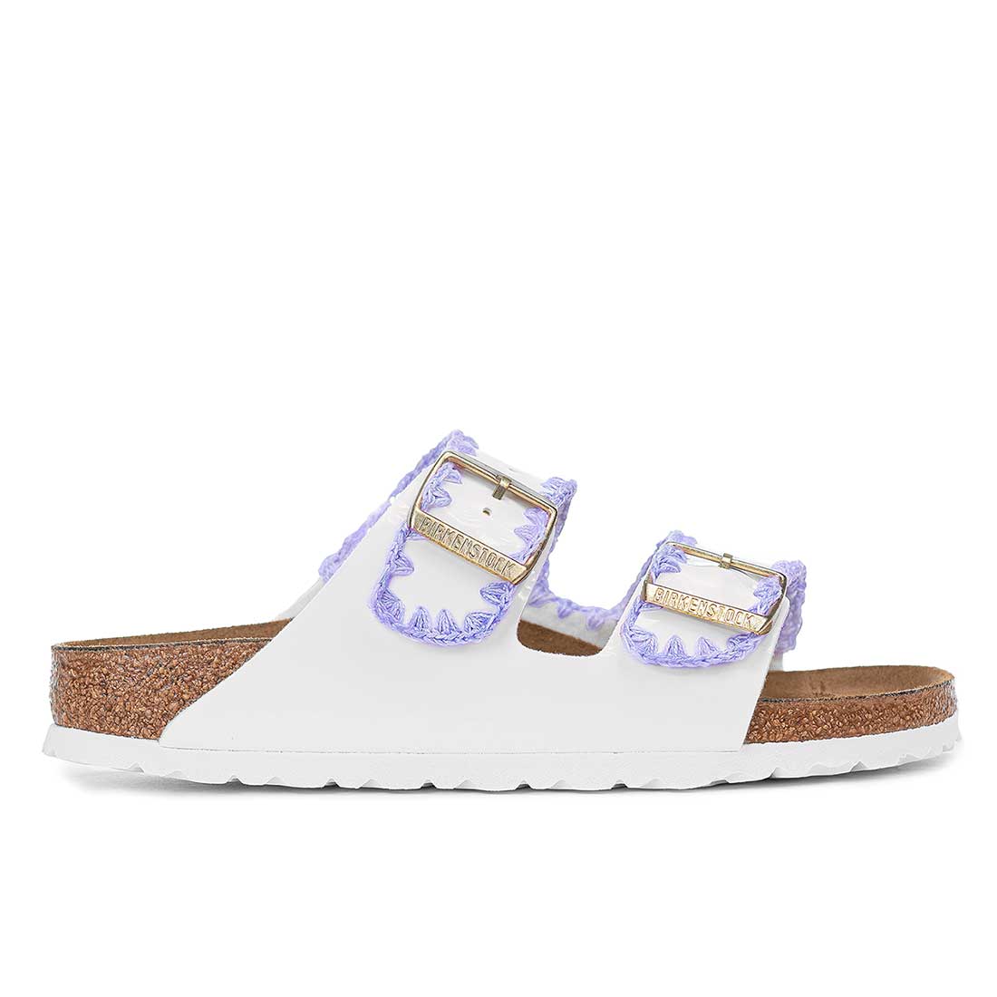 Sandali Birkenstock Bianche Crochet con filo Lilla