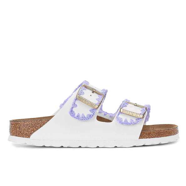 Sandali Birkenstock Bianche Crochet con filo Lilla