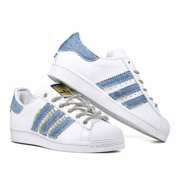 Adidas superstar jeans e brillantini 