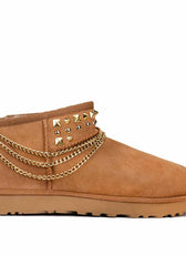 UGG marroni con borchie oro quadrate e tonde