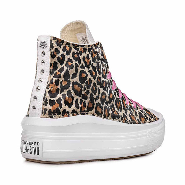 converse personalizzate maculate move lacci rosa