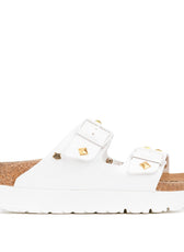 birkenstock papillio arizona bianche con borchie oro