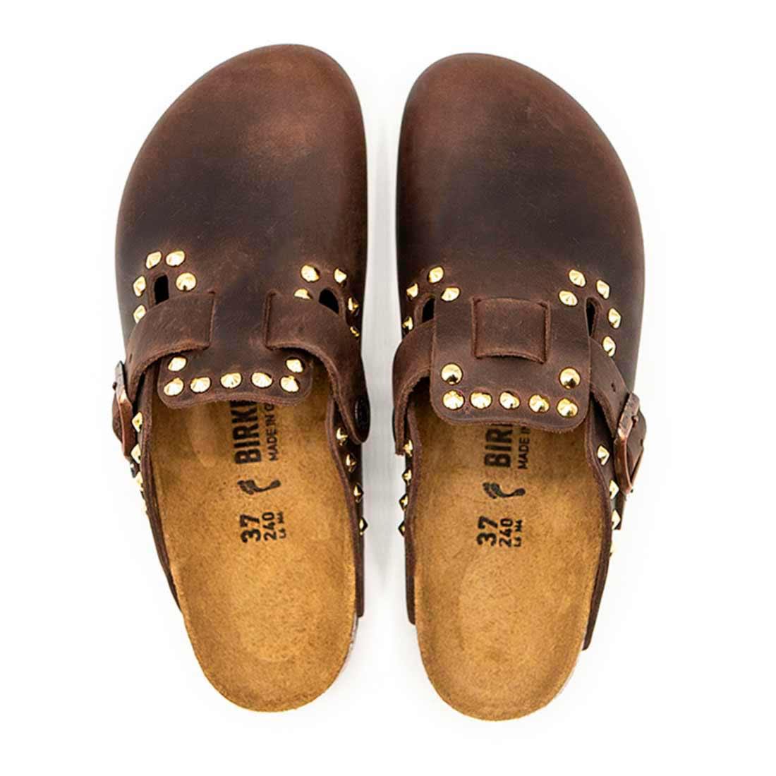Personalizzazione Birkenstock Boston con Borchie Oro - Marroni - Outlet