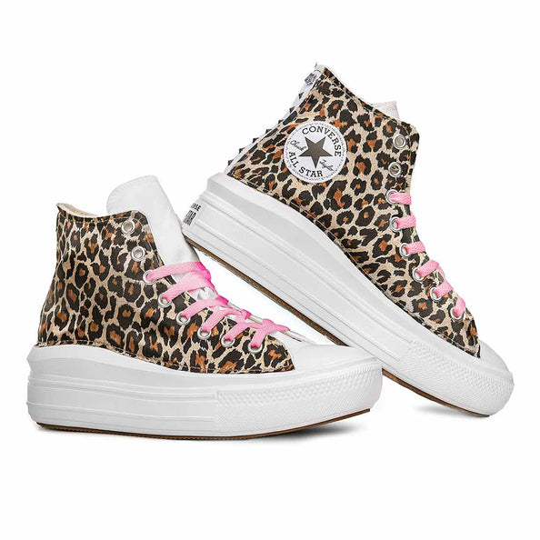 all star alte platform leopardate stringhe rosa