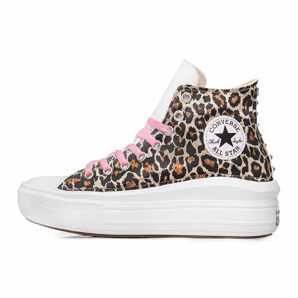 converse move leopardate  con lacci rosa