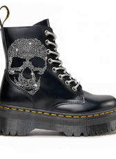 dr martens con teschio con strass e lacci con diamanti