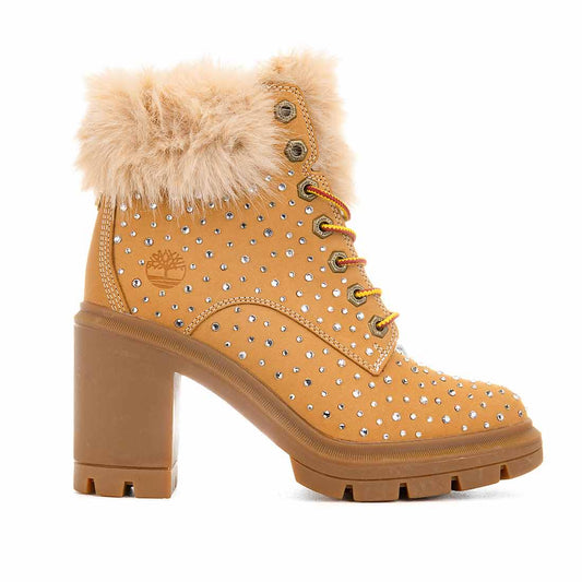 timberland con tacco pelo e strass 